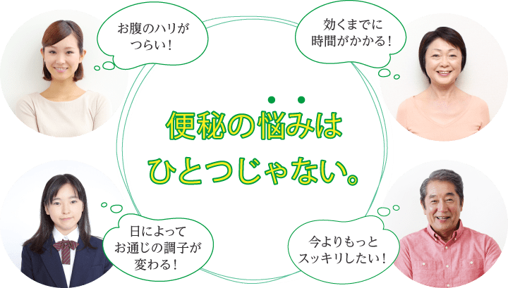 便秘の悩みはひとつじゃない。